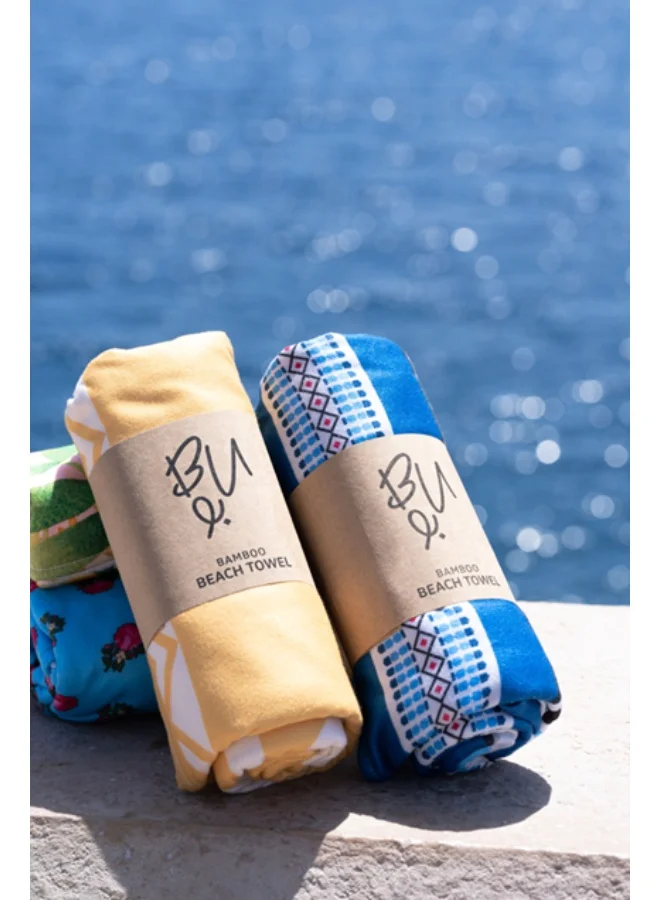 BU Towels Sadu Beach Towels | Eco-Friendly | Ultra-Soft &amp; Lightweight | Made from Bamboo viscose, &amp; recycled polyester (90 x 170 cm)