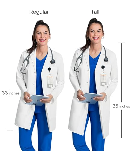 Cherokee Women's Lab Coat Modern Classic Fit 33" & 35" Doctors Coat with 3 Pockets CK452T, XL Tall, White - Image 3