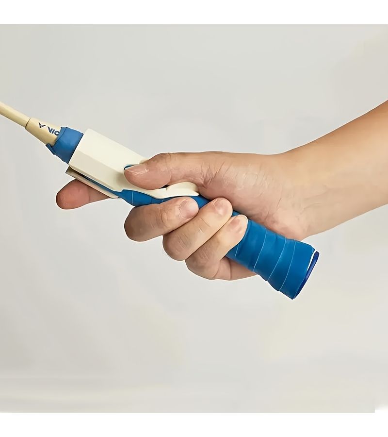 White Badminton Racket Grip Trainer Corrector Lightweight Easy Install Forehand Backhand Posture Training Aid for Beginners - Image 4