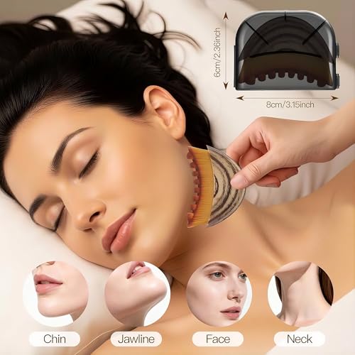 CMJ PRO 2 Pcs Facial Lymphatic Drainage Brushes Set for Face Contour Jawline Sculpting Real Dry Massage Tool with Soft Bristle for Puffiness Relief Skin Tightening & Natural Glow Professional Beauty Care Set - Image 5