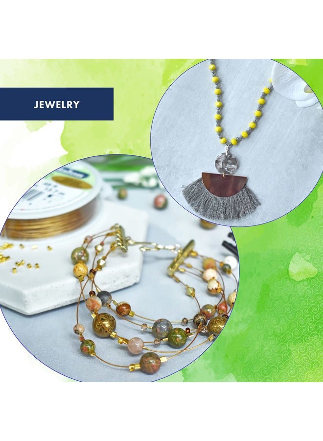 Beadalon 7 Strand Stainless Steel Bead Stringing Wire, 0.015 in / 0.38 mm, Satin Gold, 30 ft / 9.2 m - Image 5