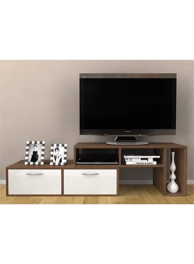 وحدة تلفاز DI.FUR.H1 من Diana Furniture مقاس 50 × 35 × 160 × 35 سم - أبيض وبني