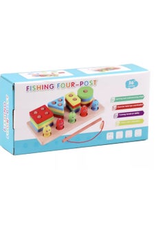 Fishing Toys 2-in-1 Wooden Fishing & Shape Sorting Toy – Montessori Learning Game for Shape Recognition and Hand-Eye Coordination – Ages 3+  - Image 2
