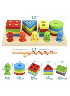 Fishing Toys 2-in-1 Wooden Fishing & Shape Sorting Toy – Montessori Learning Game for Shape Recognition and Hand-Eye Coordination – Ages 3+  - Image 3