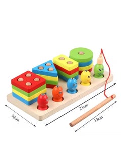 Fishing Toys 2-in-1 Wooden Fishing & Shape Sorting Toy – Montessori Learning Game for Shape Recognition and Hand-Eye Coordination – Ages 3+  - Image 4