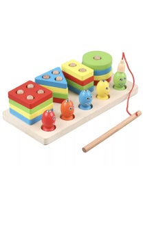 Fishing Toys 2-in-1 Wooden Fishing & Shape Sorting Toy – Montessori Learning Game for Shape Recognition and Hand-Eye Coordination – Ages 3+  - Image 5