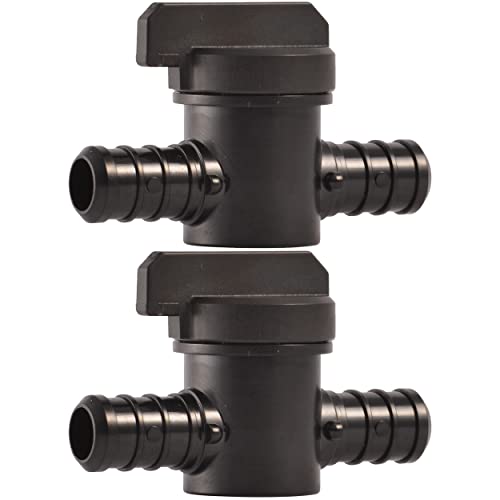 SharkBite 1/2 Inch Poly Crimp Ball Valve, Pack of 2, PEX Pipe, PE-RT, 24606Z2 - Image 1