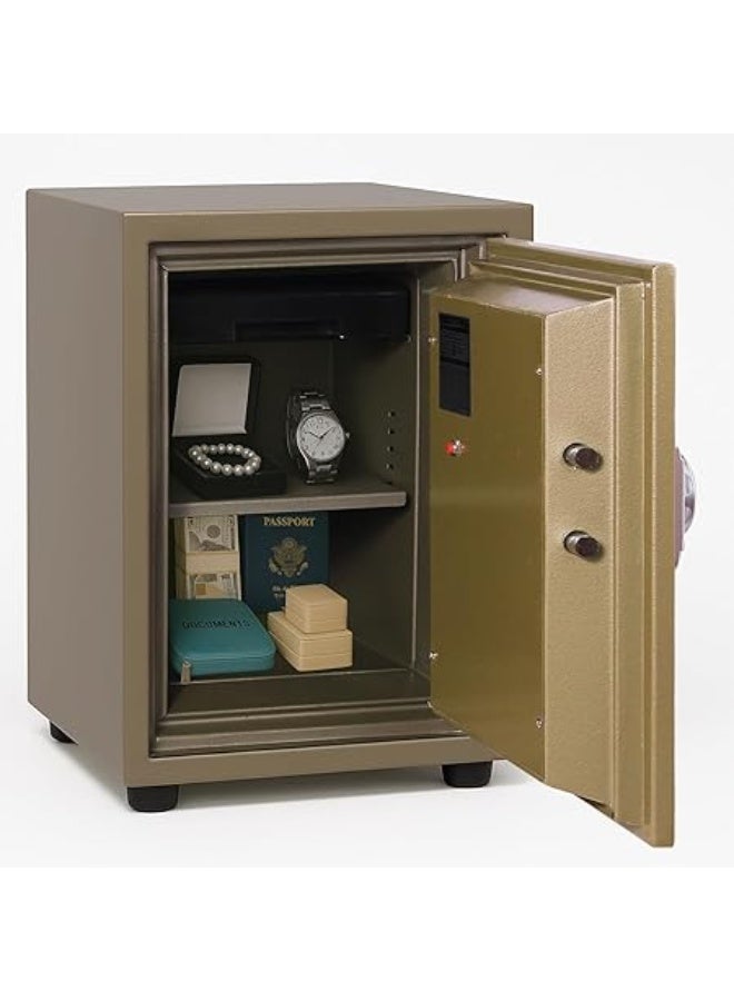 VITION Fireproof Safe Box with Biometric Fingerprint & Digital Keypad Lock, 2 Hours Fire Rated Safety Locker (Size, 50.5x33x32cm, Weight 39.5Kg) Green - Image 3