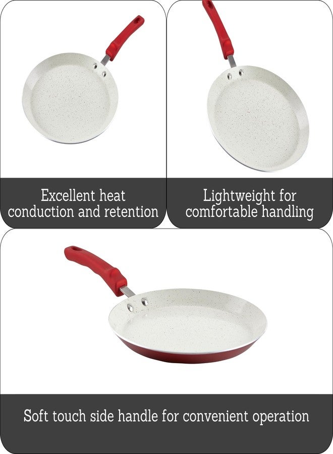 IMUSA USA 11" Nonstick Marble Interior Comal with Soft-Touch Handle, Ruby Red - Image 2