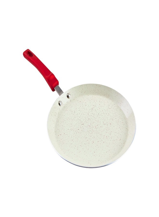 IMUSA USA 11" Nonstick Marble Interior Comal with Soft-Touch Handle, Ruby Red - Image 1