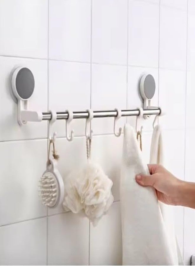 Oblivion Towel Holder in Bathroom 1 Pc - Self-Adhesive Towel Rod for Bathroom & Kitchen - No-Drill Wall Mounted Holder with Strong Adhesive, Space-Saving Organizer for Towels, Clothes & Accessories - Image 5