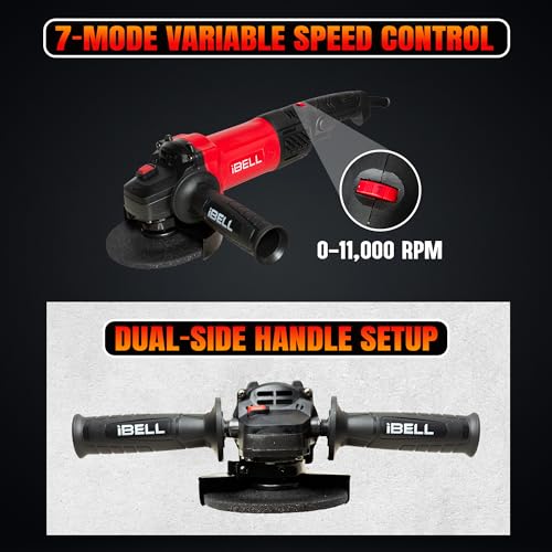 IBELL TOOLS Angle Grinder AG15-06 | 1100W Heavy Duty | Copper Armature | 115mm/4.5" Disc | 11000 RPM | With Grinding Wheel & Guard | Powerful & Compact | 6 Months Warranty - Image 5