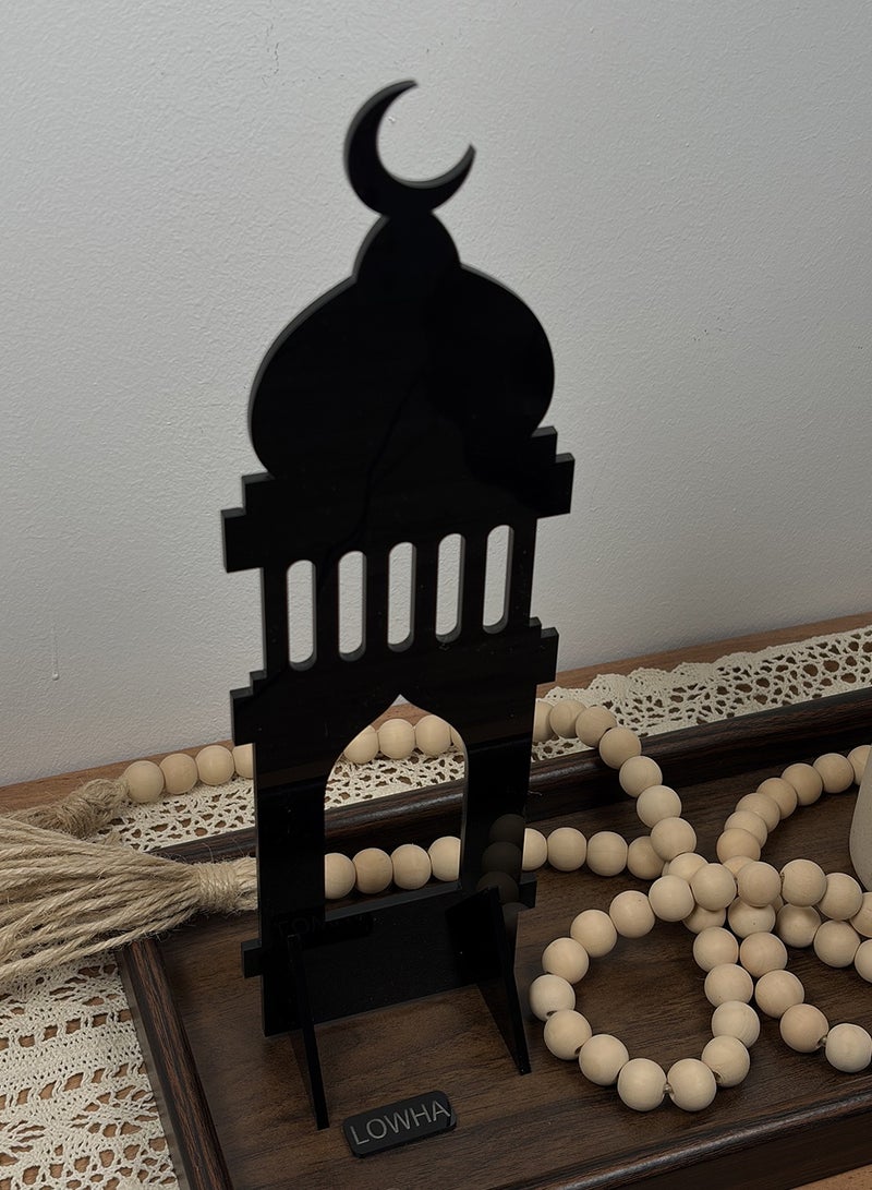 لوحة ستاند ديكور من الأكريليك بتصميم إسلامي مزين بهلال رمضان - Image 3