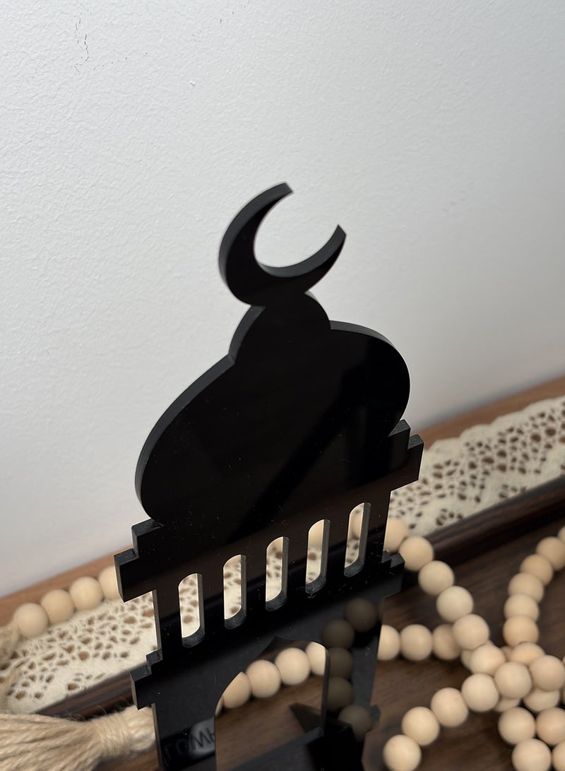 لوحة ستاند ديكور من الأكريليك بتصميم إسلامي مزين بهلال رمضان - Image 4