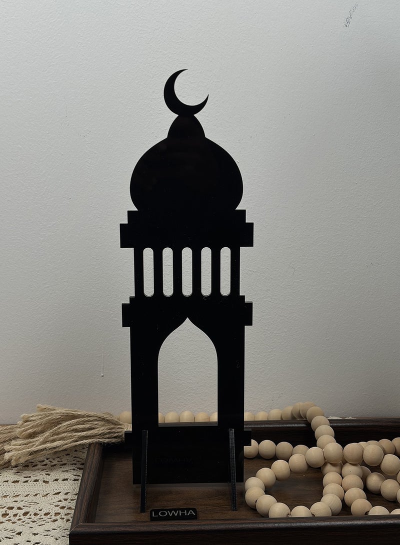لوحة ستاند ديكور من الأكريليك بتصميم إسلامي مزين بهلال رمضان - Image 1