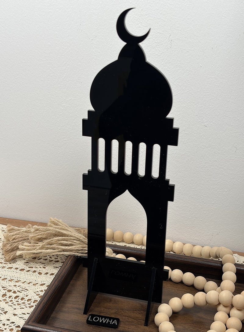 لوحة ستاند ديكور من الأكريليك بتصميم إسلامي مزين بهلال رمضان - Image 2