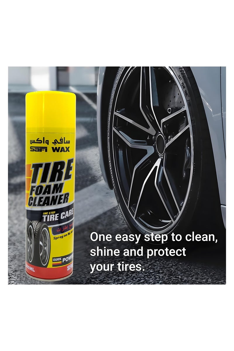 مجموعة منظف الإطارات الرغوي من سافي واكس مع فرشاة تنظيف العجلات - رغوة قوية، تُعيد للإطارات مظهرها الأسود، سهلة الاستخدام، لا تحتاج إلى فرك، مثالية للعناية السريعة بالإطارات - Image 3