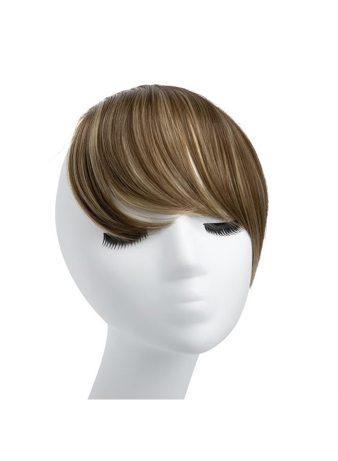 SARLA إضافات بانغز جانبية مستقيمة قابلة للتثبيت بشعر صناعي للنساء بني متوسط رمادي/شقراء رمادية - Image 2