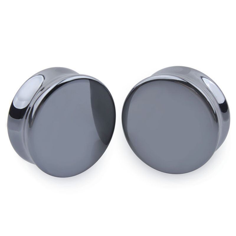 1Pair 6MM Natural Stone Puncture Ear Expansions Ear Tunnel Plugs Ear Gauges Jewelry (Black) - Image 4