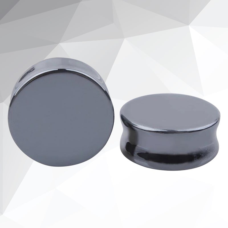 1Pair 6MM Natural Stone Puncture Ear Expansions Ear Tunnel Plugs Ear Gauges Jewelry (Black) - Image 5