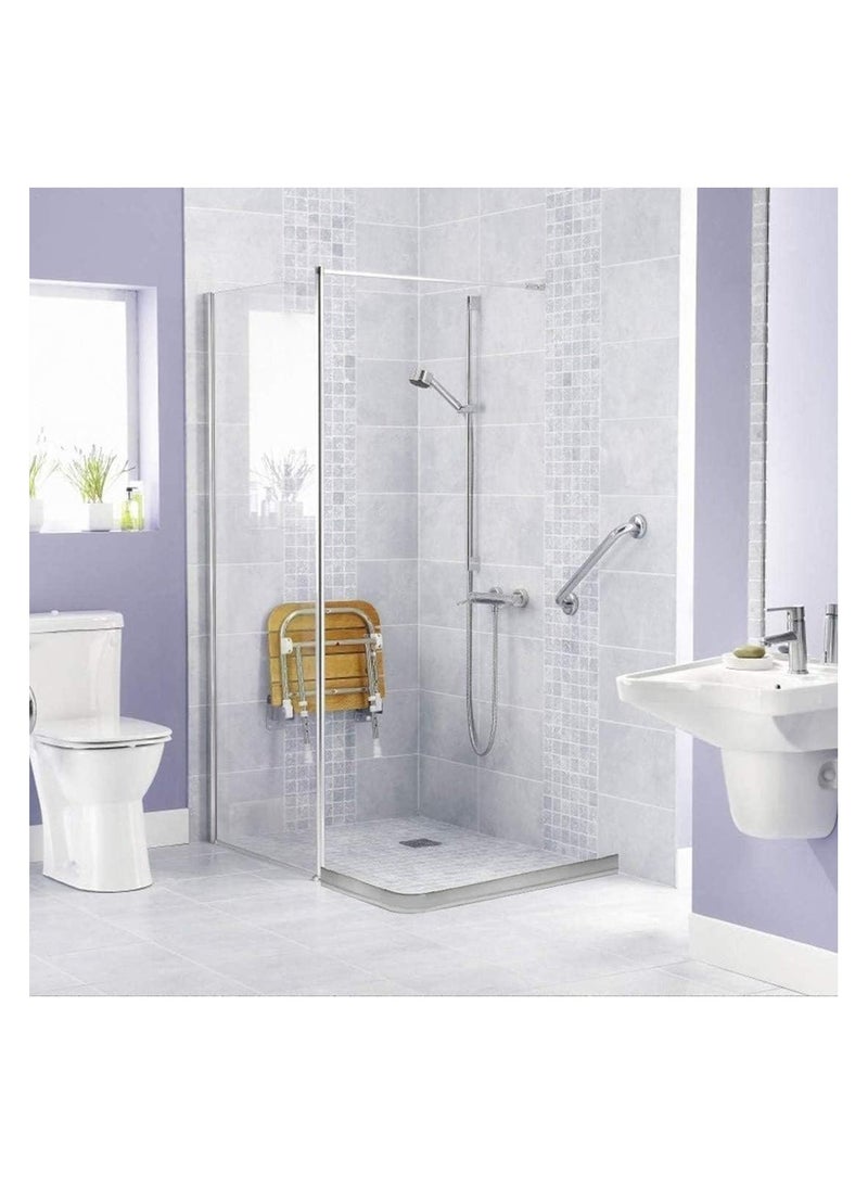 Dubkart Collapsible Threshold Water Dam, Self-Adhesive Shower Barrier Bathroom And Kitchen Stopper, Home Retention System, Waterproof Flow Block Seal Strip (Gray) - Image 5