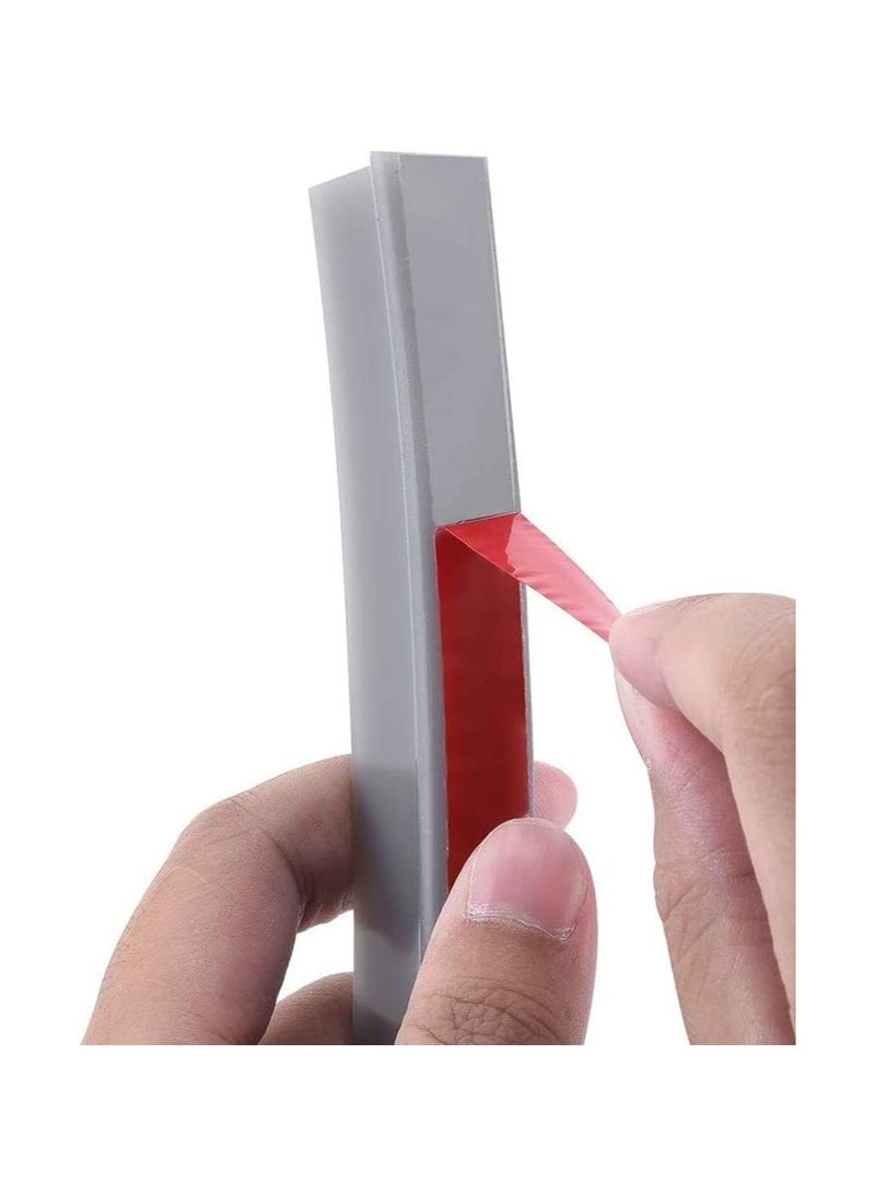 Dubkart Collapsible Threshold Water Dam, Self-Adhesive Shower Barrier Bathroom And Kitchen Stopper, Home Retention System, Waterproof Flow Block Seal Strip (Gray) - Image 3