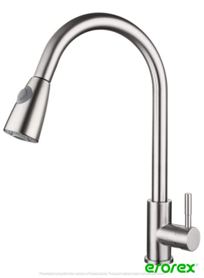 إيروريكس حنفيات مطبخ قابلة للسحب من جولسكي مع حنفيات حوض الحمام البخاخ وضعين للرش 360 درجة حنفية مياه من الفولاذ المقاوم للصدأ قابلة للدوران - Image 1