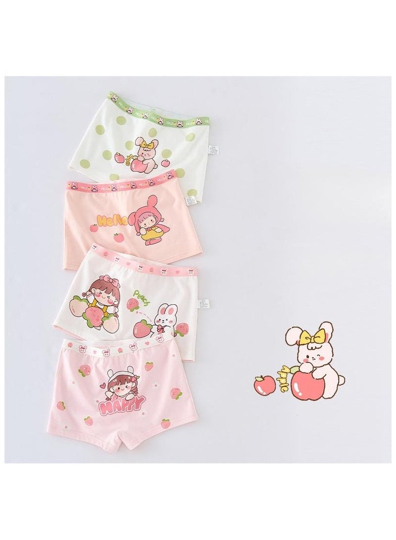 Fashionable Little Girl Cute Style Printed Four Boxer Briefs Suitable For Ages 3-10 - Image 1