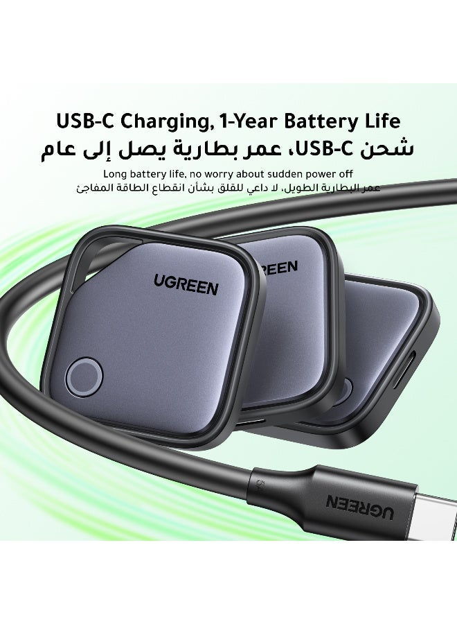 Ugreen Fine Track G Android Only 1P Smart Tag Bluetooth Tracker for Android Rechargeable Tag LED Indicator Beep Sound Portable, Easy Operate, for Keys, Wallets, Bags, Car, Travel Grey - Image 3