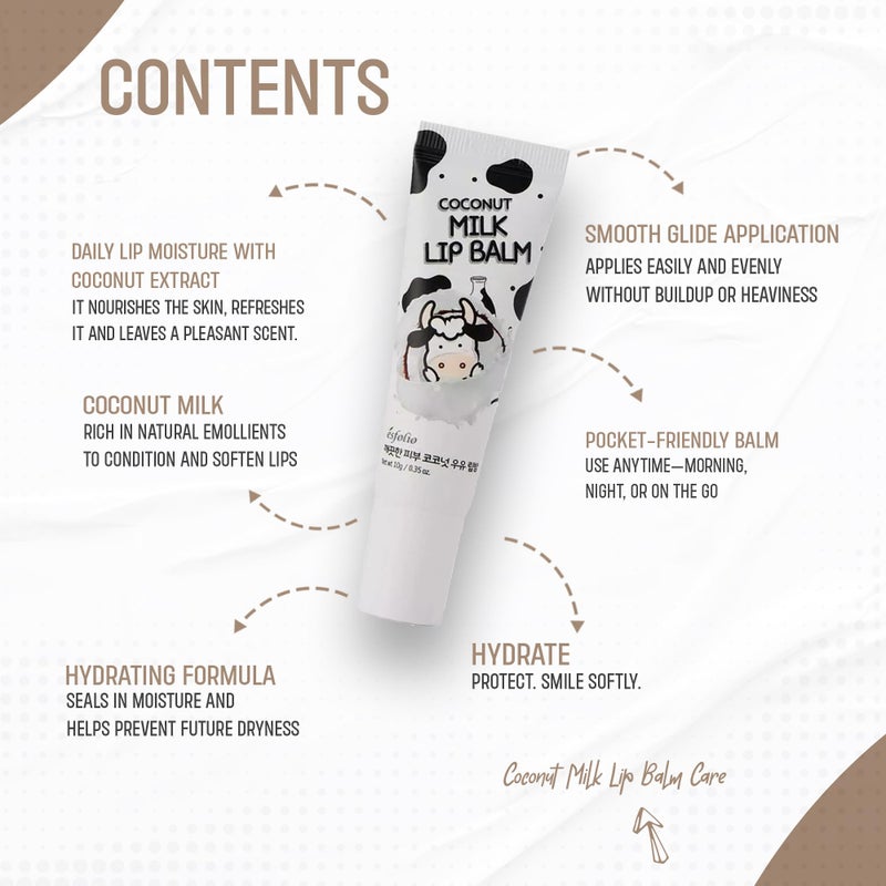 Esfolio Pure Skin Coconut Milk Lip Balm â€“ Moisturizing and Nourishing Lip Care â€“ Softens and Protects Dry, Chapped Lips â€“ Long-Lasting Hydration with Coconut Extract - Image 3
