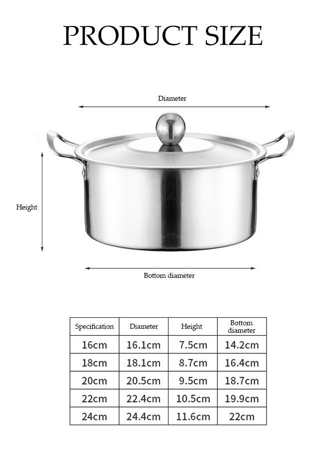 DUNISO طقم أواني طهي من الفولاذ المقاوم للصدأ مكون من 5 قطع، عالية الجودة غير مطلية، وعاء بزاوية قائمة، مناسب للمرق، الحساء، الطهي، مع غطاء، مناسب لأي موقد، آمن في غسالة الصحون - Image 2