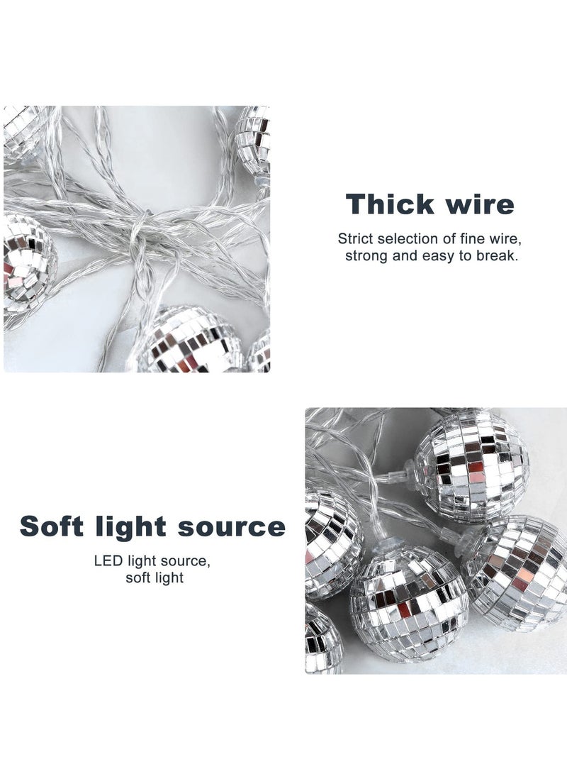 KASTWAVE Led Disco Ball String Lights, 20 Pcs Mirror Led Party Light Glass Ball Light Decorative Light String with Remote Control for Indoor Outdoor Patio Party Yard Garden Kids Bedroom Living Dorm (Yellow) - Image 3