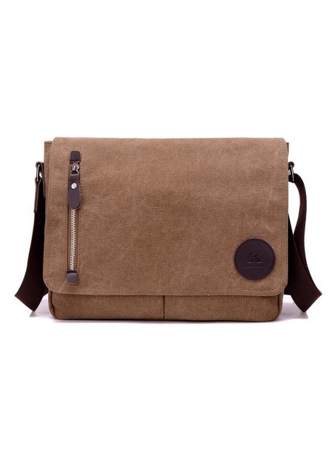 Unisex Solid Color Crossbody Bag, Cotton Canvas Shoulder Bag Messenger Bag Laptop Bag Briefcase  for Men and Women, Large Capacity Multi-Pocket Carry Bag Side Bag School Bag for College Students - Image 1