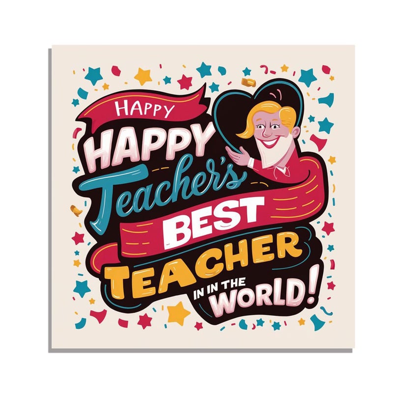 Deep Print Mart Teachers Day Gift Fridge Magnet | 4x4 Inch Acrylic Print Magnet | Inspirational Gift for Teachers (Style-04) - Image 4