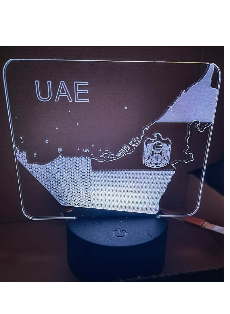 althiqahkey علم الإمارات 3D مصباح LED أكريليك ملون 16 مع جهاز تحكم عن بعد هدية لفريق كرة القدم - Image 1