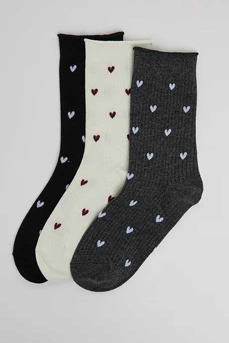 أر أند بي 3 Pack Patterned Crew Socks
