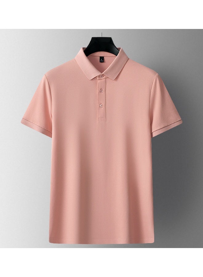 Men's Casual Half Sleeve T-Shirt Fashionable Pure Color Polo Shirt UV Protection Comfortable Summer Wear - Image 2