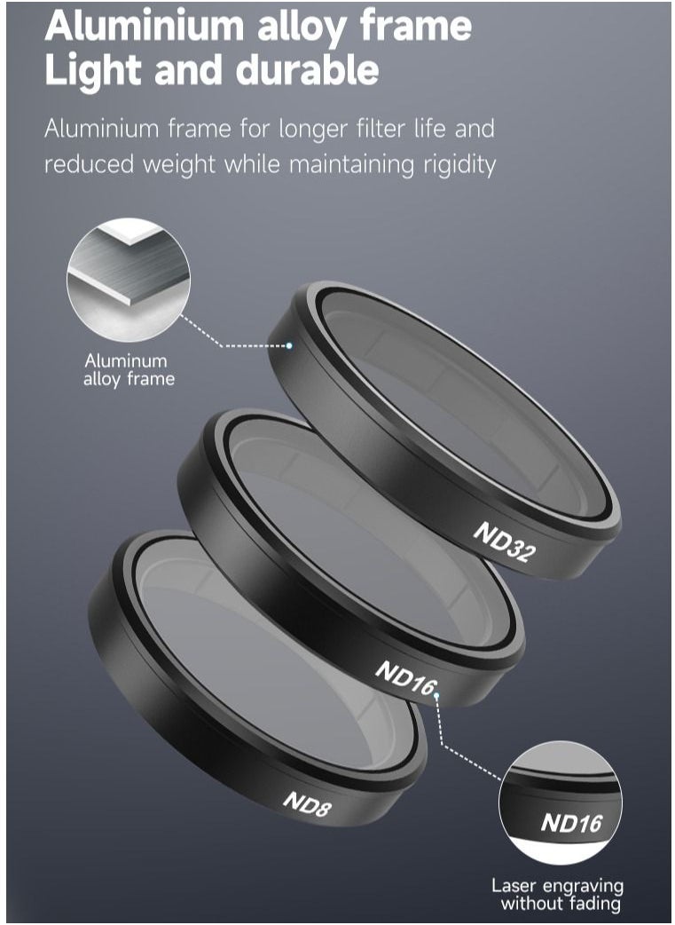 DJI Osmo Action 3 Action 4 Action 5 Pro CPL/ND8/ND16/ND32 Filter Set