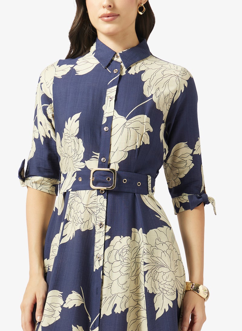 Style Cheat Belted Floral Print Maxi Dress - Image 3