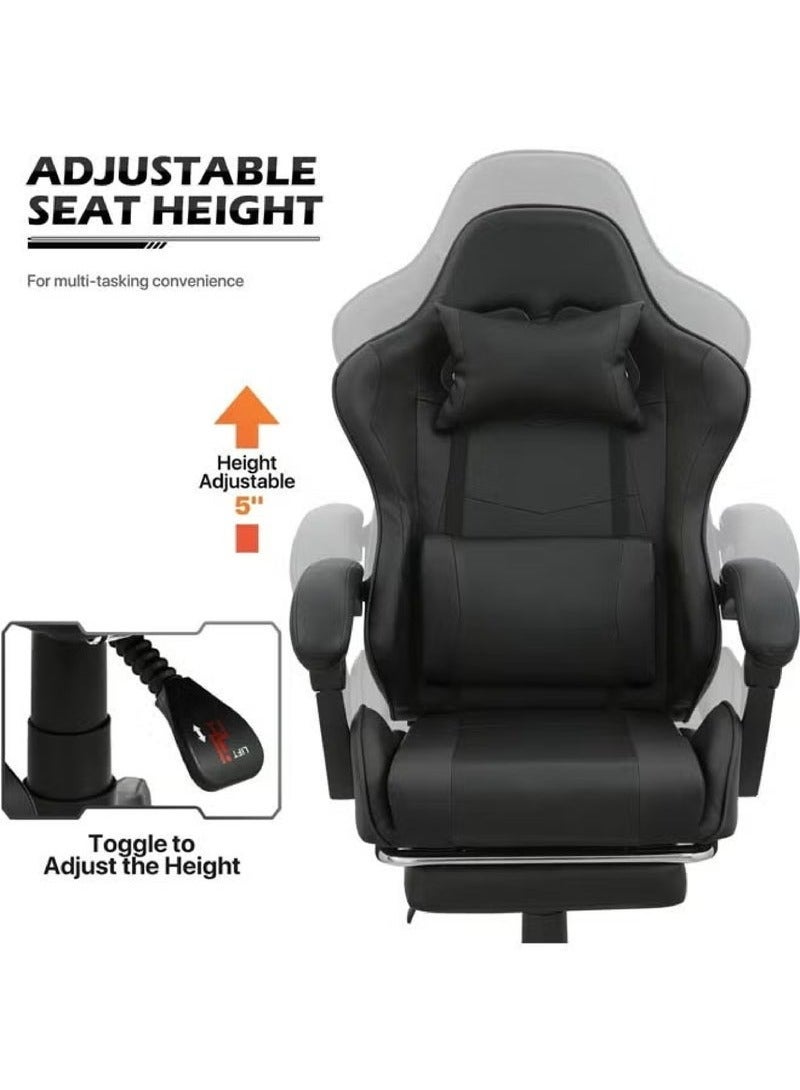 إج كرسي جيمنج بقاعدة فولاذية ومسند أقدام - كرسي مكتب مريح دوران 360 - كرسي كمبيوتر فائق التحمل للألعاب والعمل 2025 - Image 5