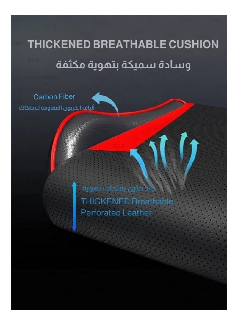 إج كرسي الألعاب إيرون فوت، كرسي كمبيوتر قابل للتعديل، مكتب الكمبيوتر، جلد PU، ظهر مرتفع، دعم أسفل الظهر، مسند ذراع مريح، مسند الرأس مع مسند القدمين، دوران 360 درجة، أحمر - Image 5