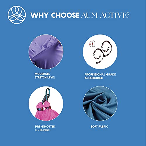 aum active Aerial Silk Yoga Hammock & Swing for Home, Inversion Exercises, Starter Kit for All Levels - Durable with Extension Straps, Carabiners, and Pose Guide - Image 4