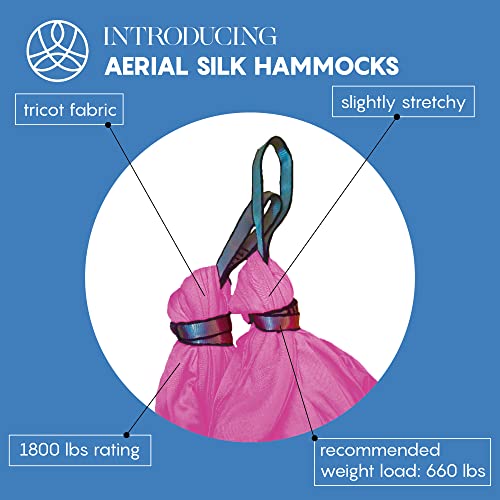 aum active Aerial Silk Yoga Hammock & Swing for Home, Inversion Exercises, Starter Kit for All Levels - Durable with Extension Straps, Carabiners, and Pose Guide - Image 2
