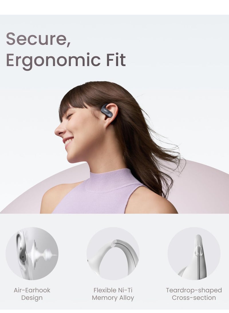 شوكز سماعات رأس لاسلكية OpenFit air، سماعة رأس رياضية بتقنية التوصيل العظمي مع ميكروفون، وقت تشغيل يصل إلى 6 ساعات ومقاومة للماء IP55 للجري والتمرين وركوب الدراجات - Image 3