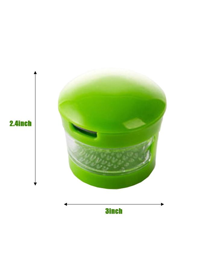 Multifunctional Garlic Cutter, Stainless Steel Blade Garlic Cutter, Vegetable Cutter, Garlic Chopper, Garlic Press, Kitchen Gadgets (Green) - Image 4