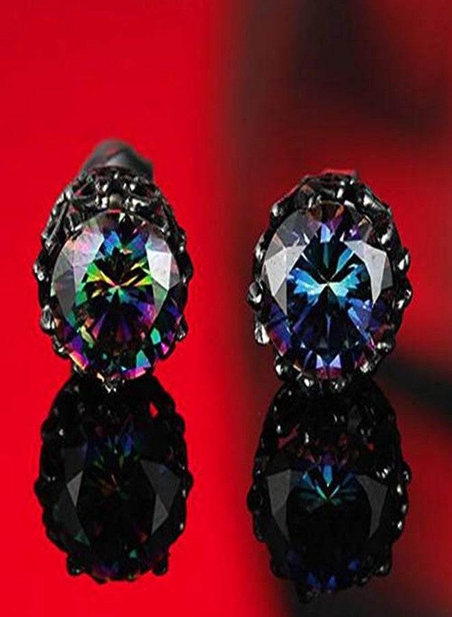 JUDE Retro Vintage Celtic Knot Stainless Steel Fire Crystal Stud Earrings (Fire) - Image 4