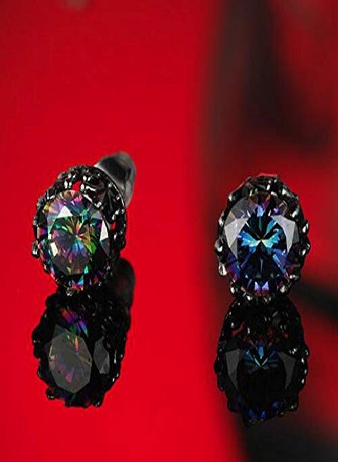 JUDE Retro Vintage Celtic Knot Stainless Steel Fire Crystal Stud Earrings (Fire) - Image 3
