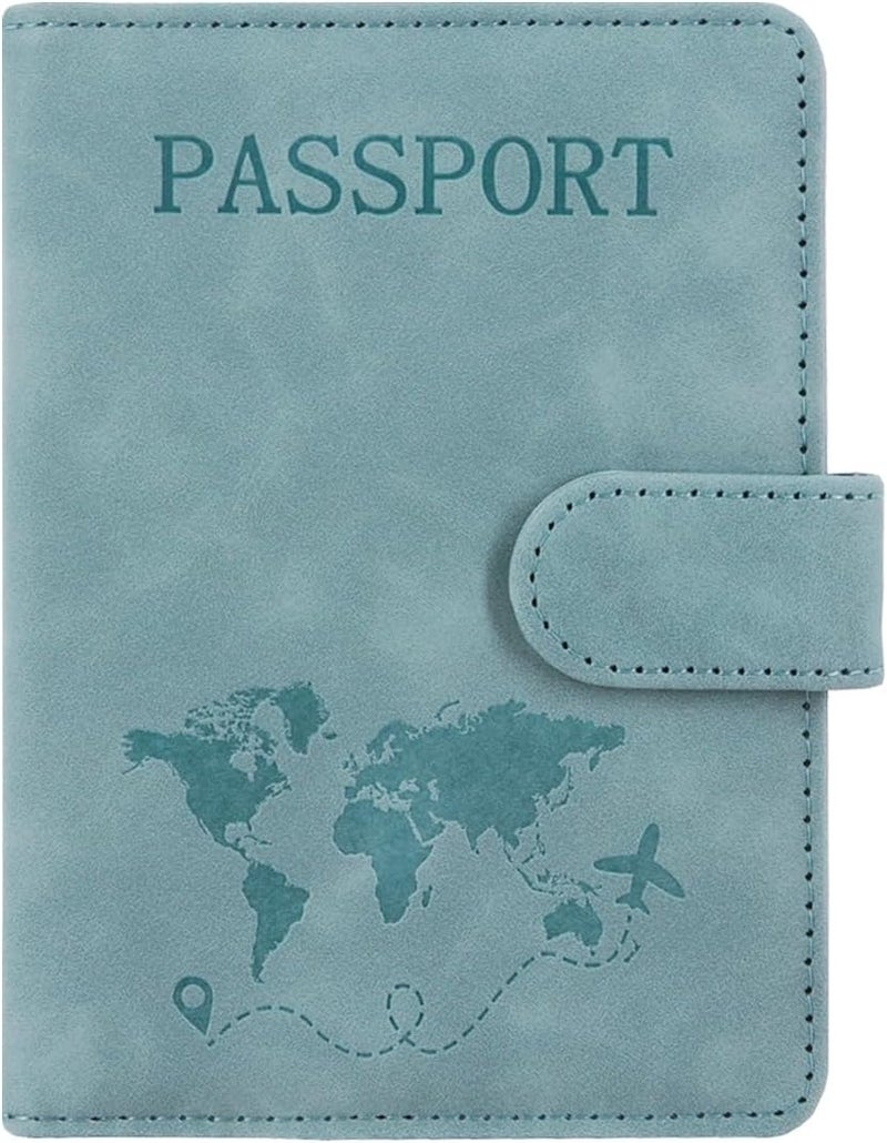 ACdream Passport Holder for Travel Essentials, Rfid Blocking Passport Wallet Cover Case for Travel Must Haves Accessories, Book Holders for Women & Men- Light Blue - Image 1
