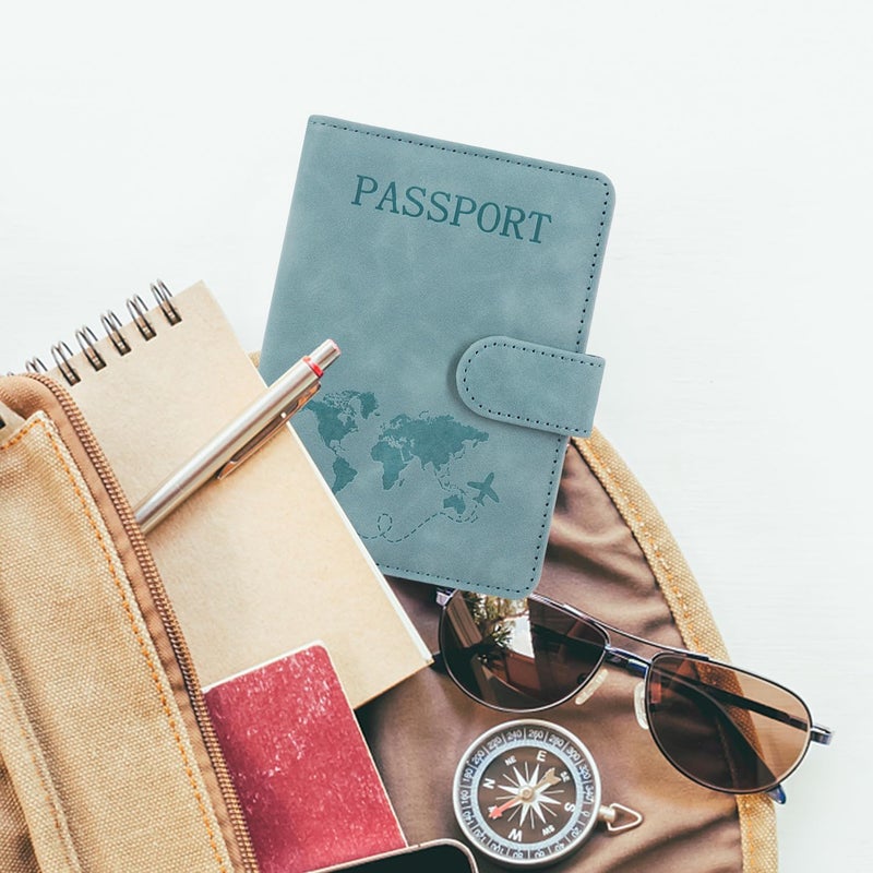 ACdream Passport Holder for Travel Essentials, Rfid Blocking Passport Wallet Cover Case for Travel Must Haves Accessories, Book Holders for Women & Men- Light Blue - Image 4
