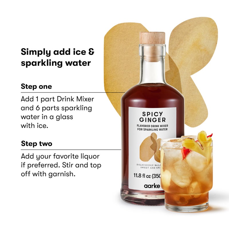 aarke Drink Mixer, Effortless Mixing for Your Home Bar, Crafted Elixir to Complement Your aarke Carbonator, Each Glass Bottle Makes 8 Beverages (Spicy Ginger) - Image 4